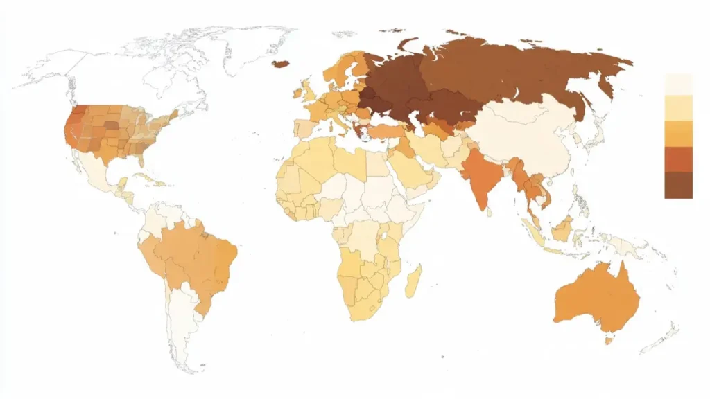 World map showing potato consumption per capita by country