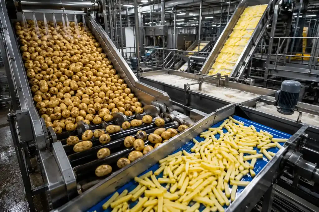 How does a potato become a frozen French fry